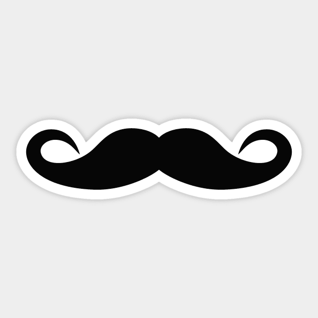 Black Mustache Sophisticated Sticker by Pinkdeer